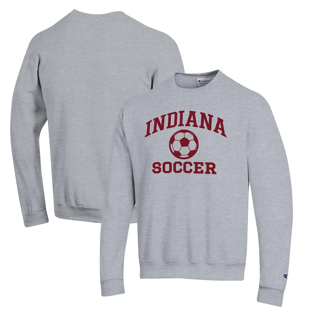 Men's Champion Gray Indiana Hoosiers Soccer Icon Powerblend Pullover Sweatshirt