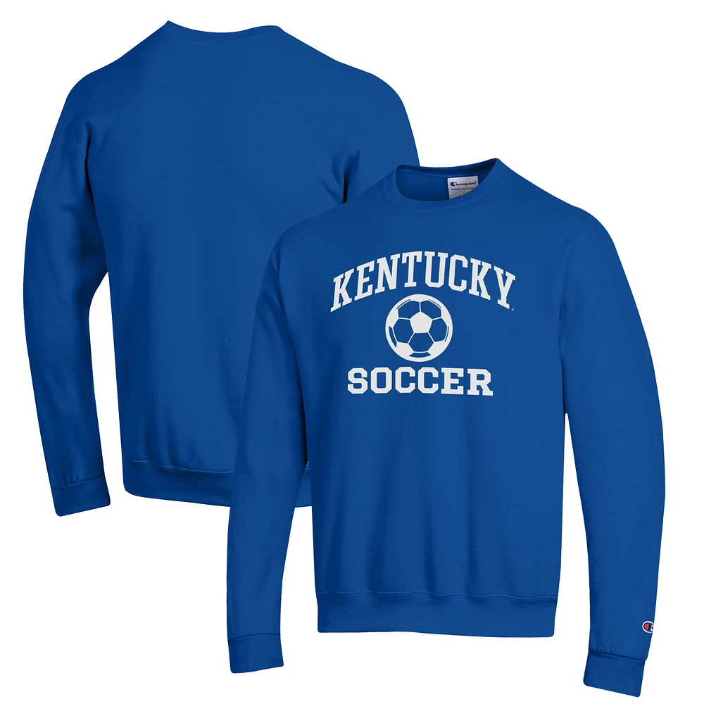 Men's Champion Royal Kentucky Wildcats Soccer Icon Powerblend Pullover Sweatshirt