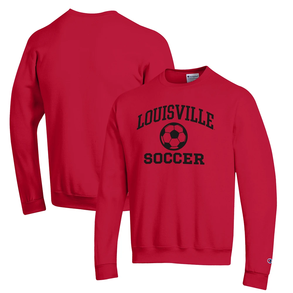 Men's Champion Louisville Cardinals Soccer Icon Powerblend Pullover Sweatshirt