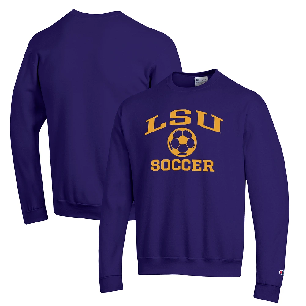Men's Champion LSU Tigers Soccer Icon Powerblend Pullover Sweatshirt