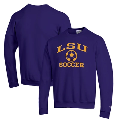 Men's Champion LSU Tigers Soccer Icon Powerblend Pullover Sweatshirt