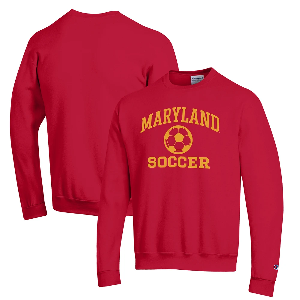 Men's Champion Red Maryland Terrapins Soccer Icon Powerblend Pullover Sweatshirt