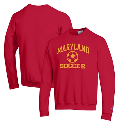 Men's Champion Red Maryland Terrapins Soccer Icon Powerblend Pullover Sweatshirt