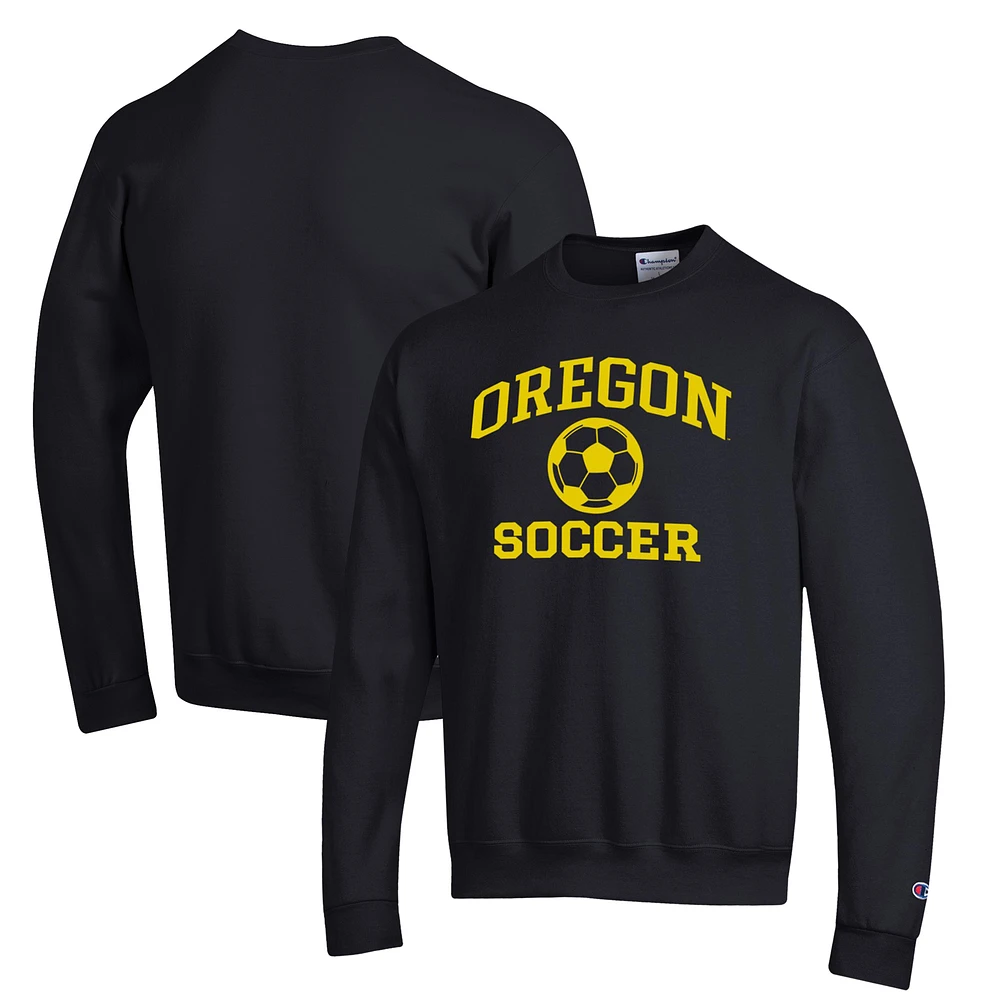 Men's Champion Black Oregon Ducks Soccer Icon Powerblend Pullover Sweatshirt