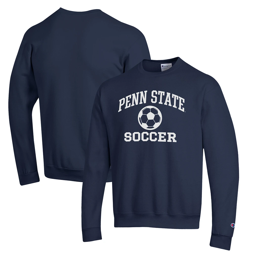 Men's Champion Navy Penn State Nittany Lions Soccer Icon Powerblend Pullover Sweatshirt