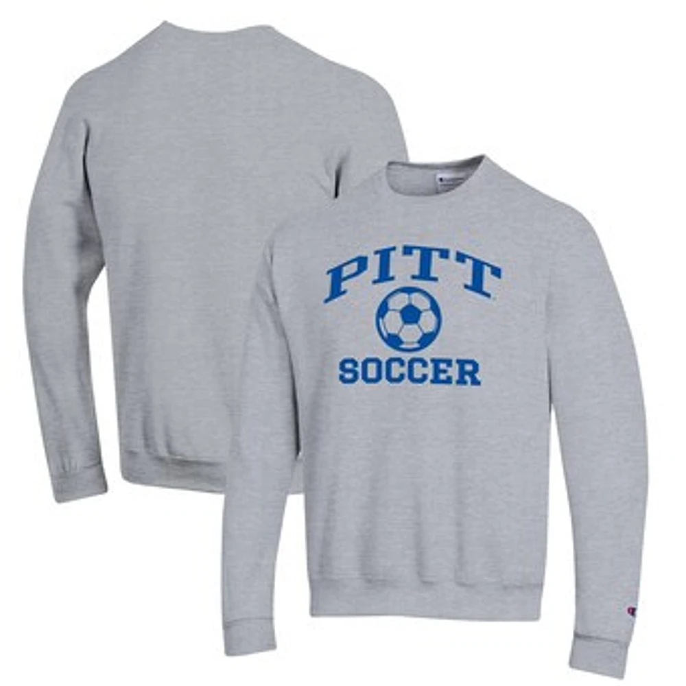 Men's Champion Gray Pitt Panthers Soccer Icon Powerblend Pullover Sweatshirt