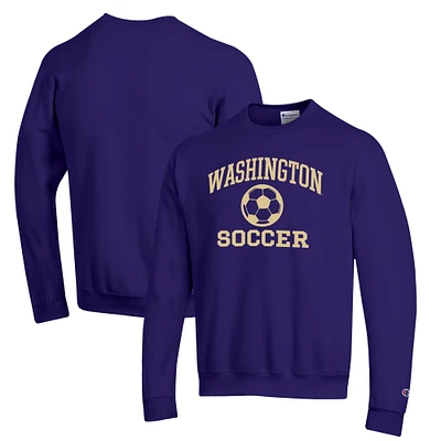 Men's Champion Washington Huskies Soccer Icon Powerblend Pullover Sweatshirt