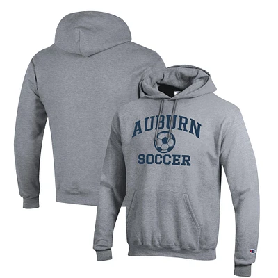 Men's Champion Gray Auburn Tigers Soccer Icon Powerblend Pullover Hoodie