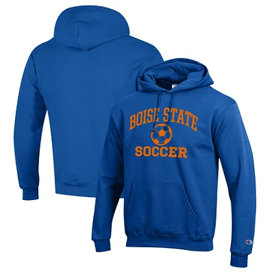 Men's Champion Royal Boise State Broncos Soccer Icon Powerblend Pullover Hoodie