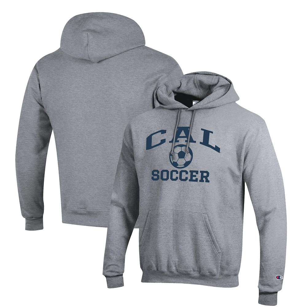Men's Champion Gray Cal Bears Soccer Icon Powerblend Pullover Hoodie