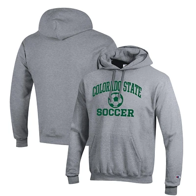 Men's Champion Gray Colorado State Rams Soccer Icon Powerblend Pullover Hoodie