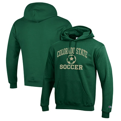 Men's Champion Green Colorado State Rams Soccer Icon Powerblend Pullover Hoodie