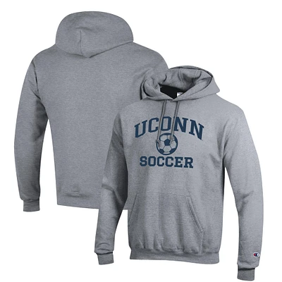 Men's Champion Gray UConn Huskies Soccer Icon Powerblend Pullover Hoodie