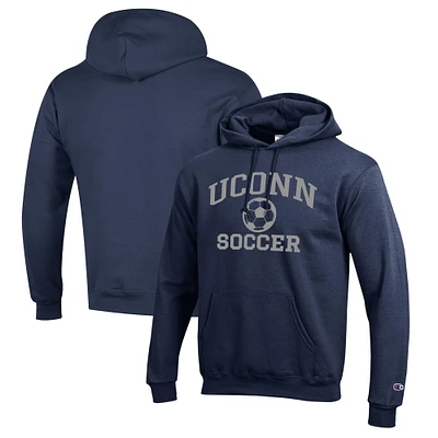Men's Champion Navy UConn Huskies Soccer Icon Powerblend Pullover Hoodie