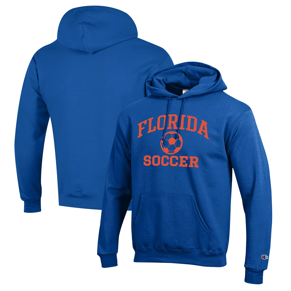 Men's Champion Royal Florida Gators Soccer Icon Powerblend Pullover Hoodie