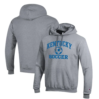 Men's Champion Gray Kentucky Wildcats Soccer Icon Powerblend Pullover Hoodie