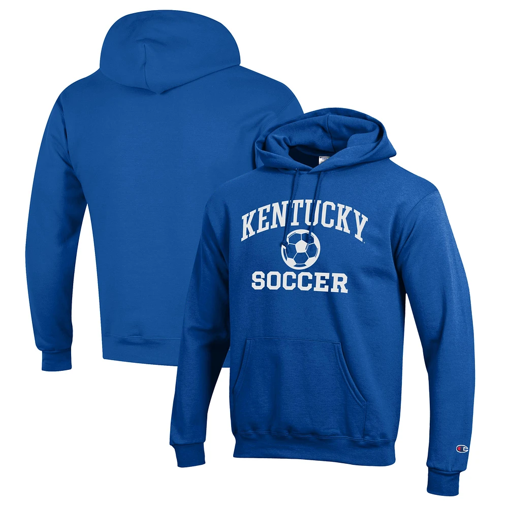 Men's Champion Royal Kentucky Wildcats Soccer Icon Powerblend Pullover Hoodie