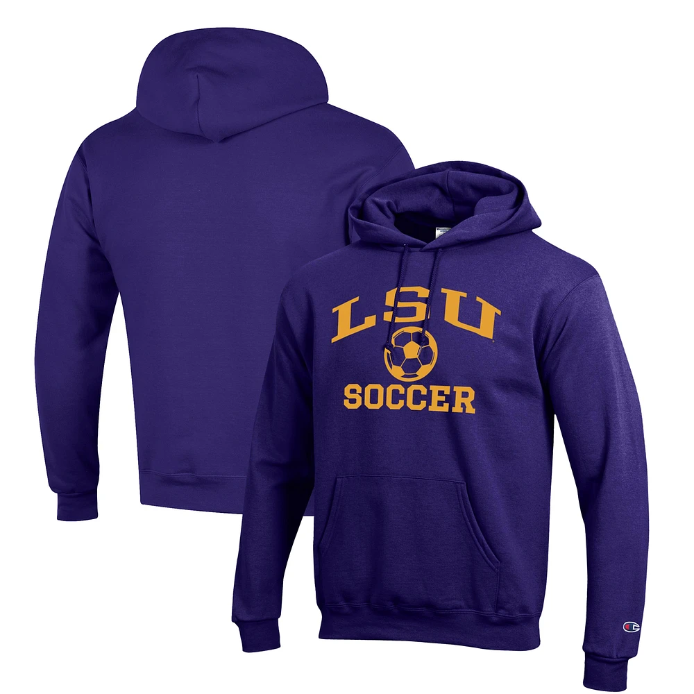 Men's Champion LSU Tigers Soccer Icon Powerblend Pullover Hoodie
