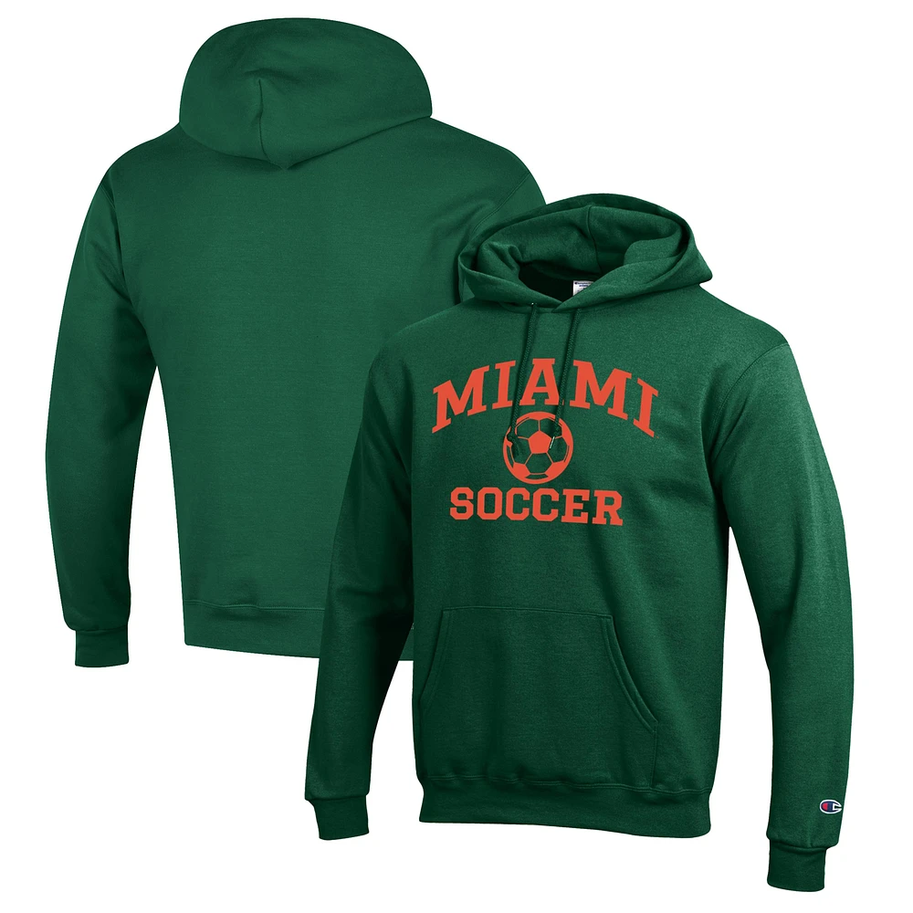 Men's Champion Miami Hurricanes Soccer Icon Powerblend Pullover Hoodie