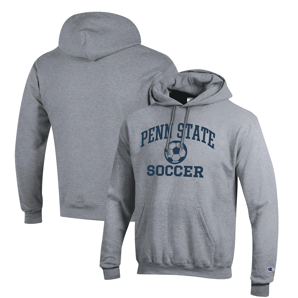 Men's Champion Gray Penn State Nittany Lions Soccer Icon Powerblend Pullover Hoodie