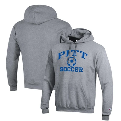 Men's Champion Gray Pitt Panthers Soccer Icon Powerblend Pullover Hoodie