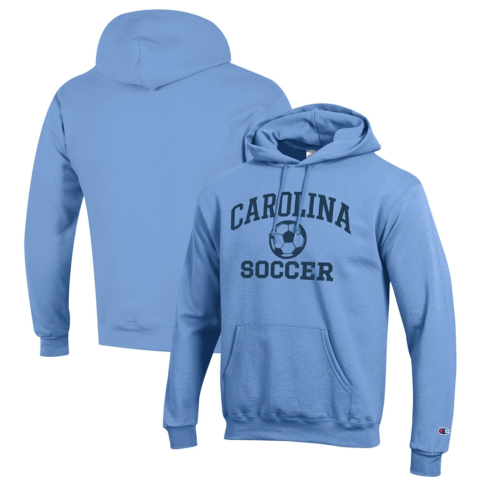 Men's Champion Carolina Blue North Tar Heels Soccer Icon Powerblend Pullover Hoodie
