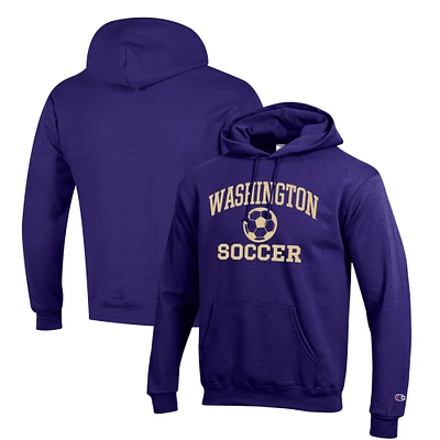 Men's Champion Washington Huskies Soccer Icon Powerblend Pullover Hoodie