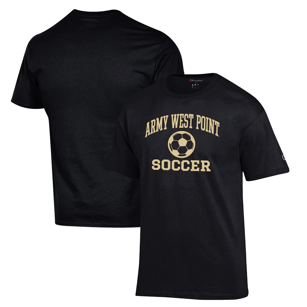 Men's Champion Black Army Knights Soccer Icon T-Shirt