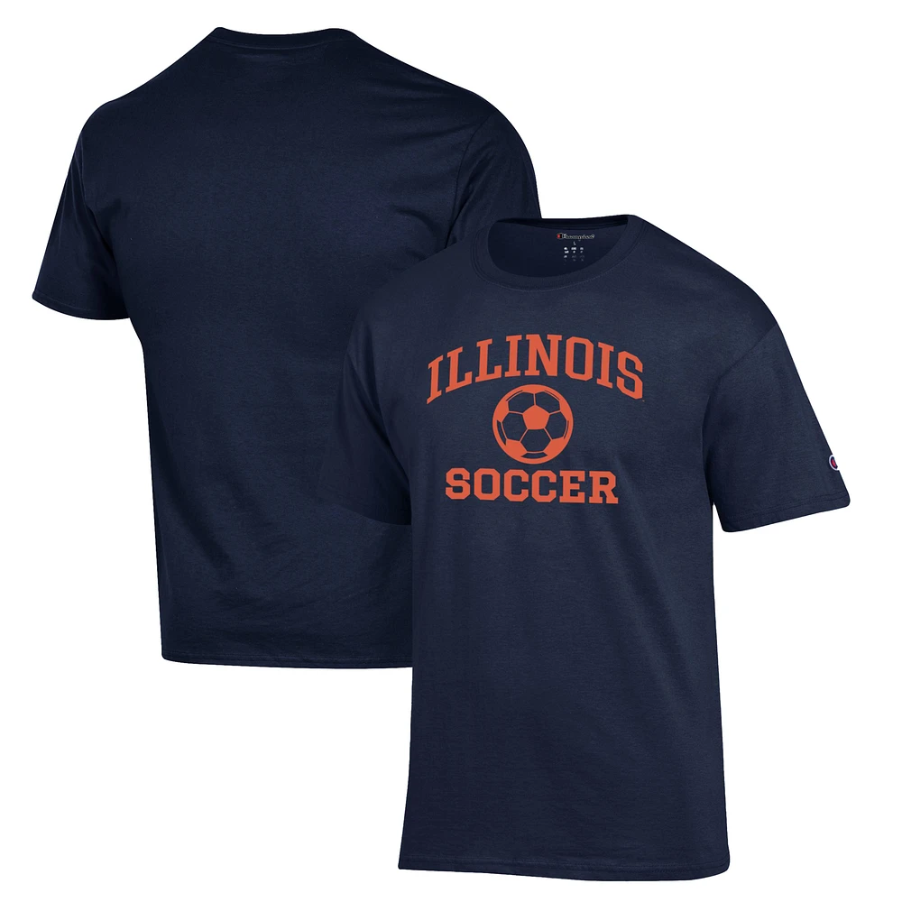 Men's Champion Navy Illinois Fighting Illini Soccer Icon T-Shirt