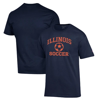 Men's Champion Navy Illinois Fighting Illini Soccer Icon T-Shirt