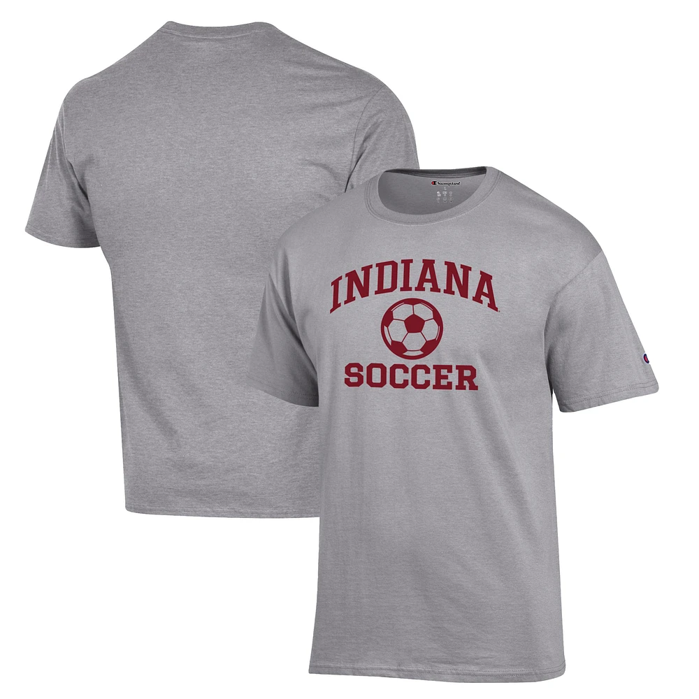 Men's Champion Gray Indiana Hoosiers Soccer Icon T-Shirt