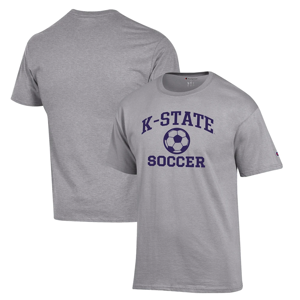 Men's Champion Gray Kansas State Wildcats Soccer Icon T-Shirt