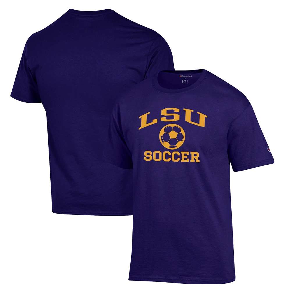 Men's Champion Purple LSU Tigers Soccer Icon T-Shirt