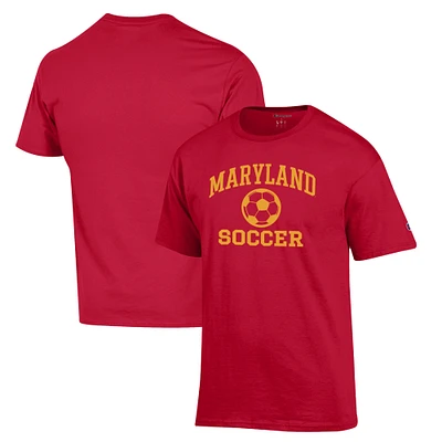 Men's Champion Red Maryland Terrapins Soccer Icon T-Shirt