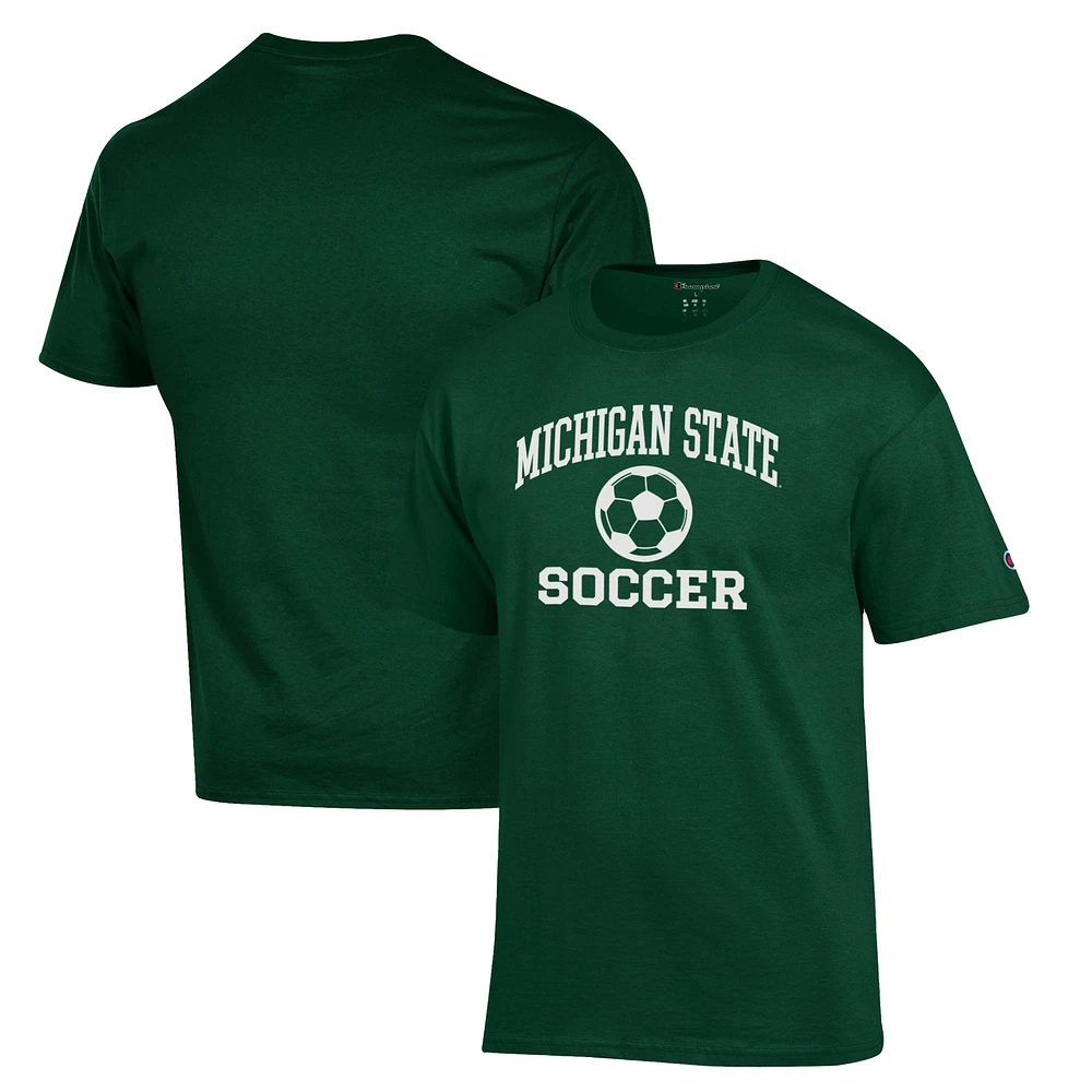 Men's Champion Green Michigan State Spartans Soccer Icon T-Shirt