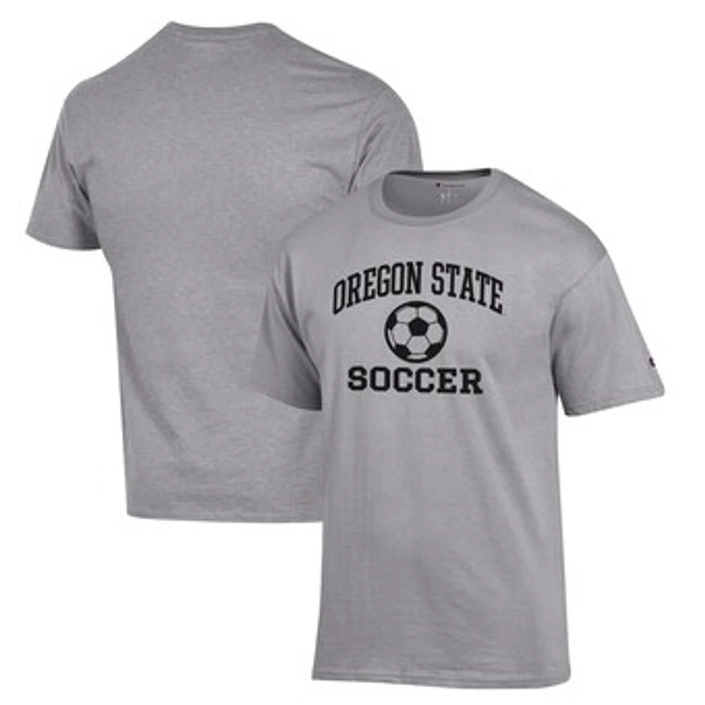 Men's Champion Gray Oregon State Beavers Soccer Icon T-Shirt