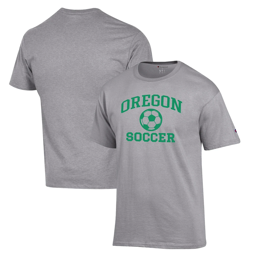 Men's Champion Gray Oregon Ducks Soccer Icon T-Shirt
