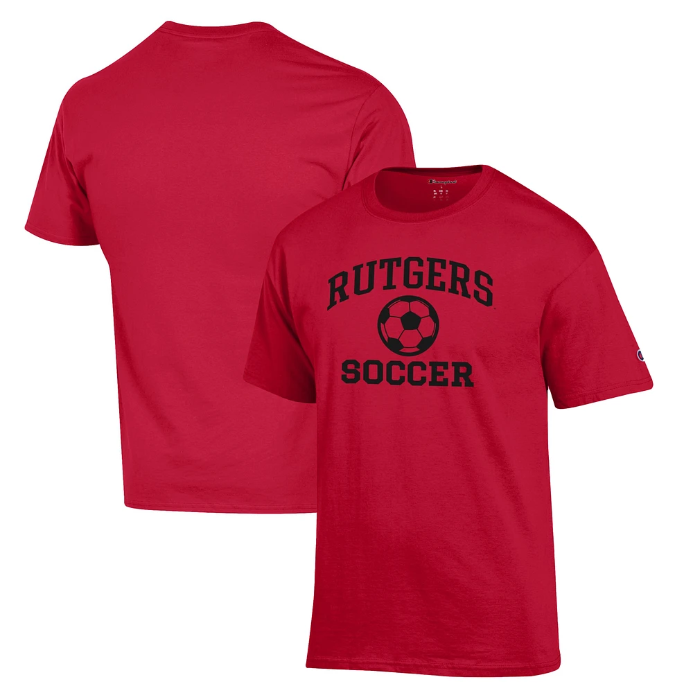 Men's Champion Scarlet Rutgers Knights Soccer Icon T-Shirt