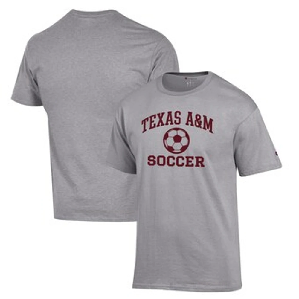 Men's Champion Gray Texas A&M Aggies Soccer Icon T-Shirt