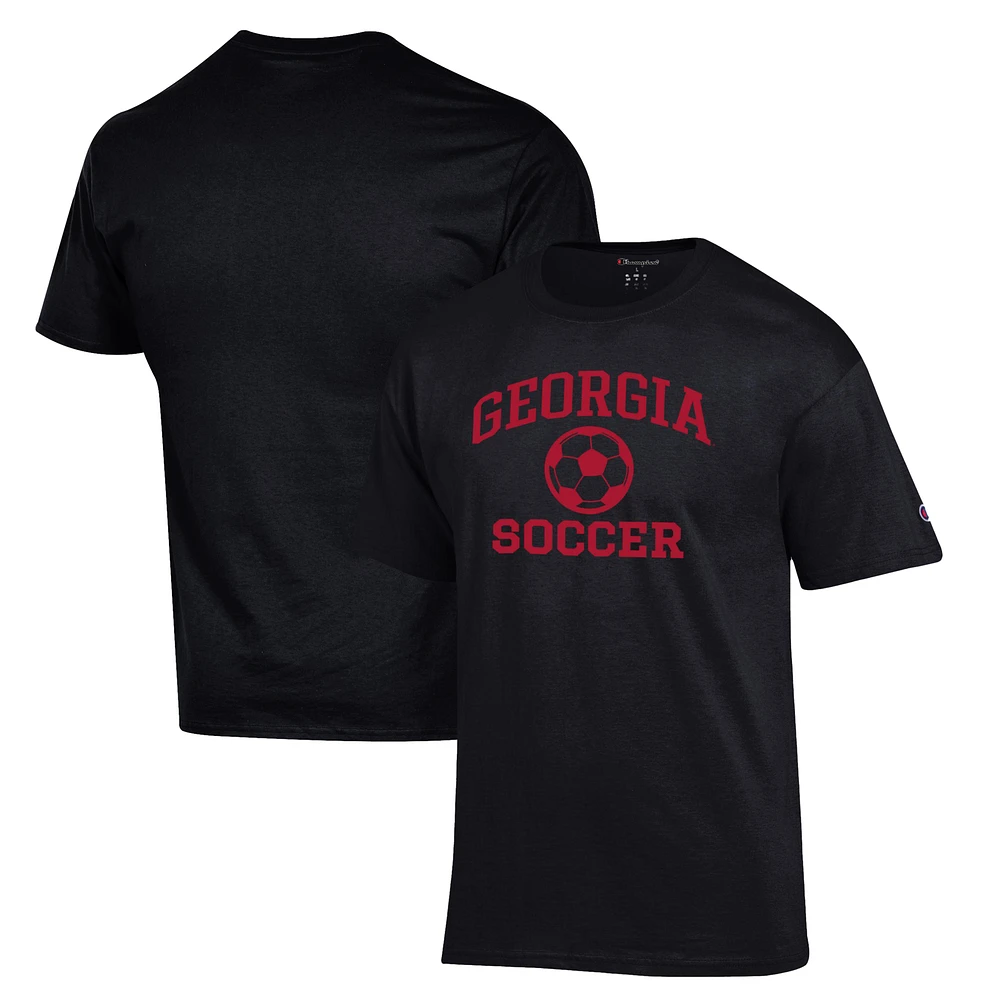 Men's Champion Black Georgia Bulldogs Soccer Icon T-Shirt
