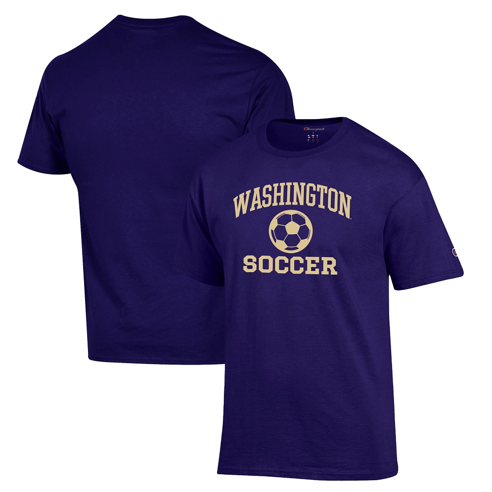 Men's Champion Purple Washington Huskies Soccer Icon T-Shirt