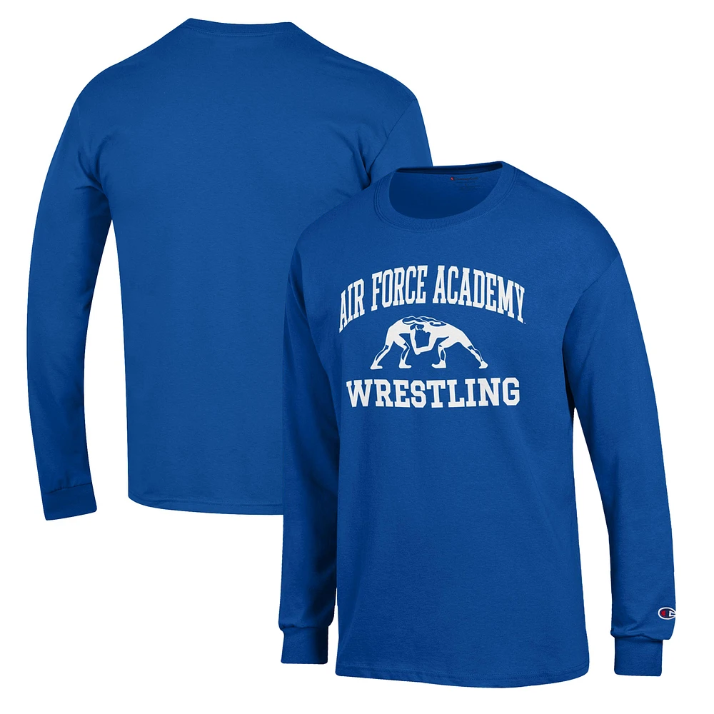 Men's Champion Royal Air Force Falcons Wrestling Icon Long Sleeve T-Shirt