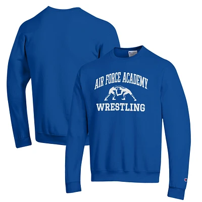 Men's Champion Royal Air Force Falcons Wrestling Icon Powerblend Pullover Sweatshirt