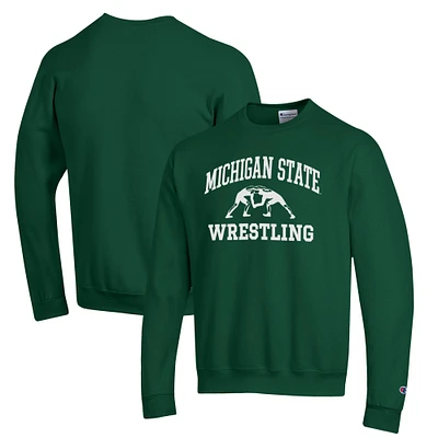 Men's Champion Michigan State Spartans Wrestling Icon Powerblend Pullover Sweatshirt