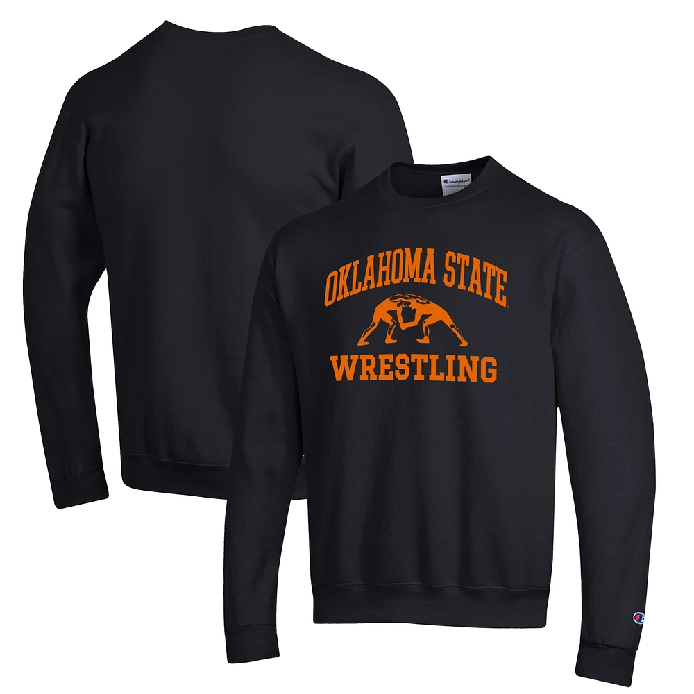 Men's Champion Oklahoma State Cowboys Wrestling Icon Powerblend Pullover Sweatshirt