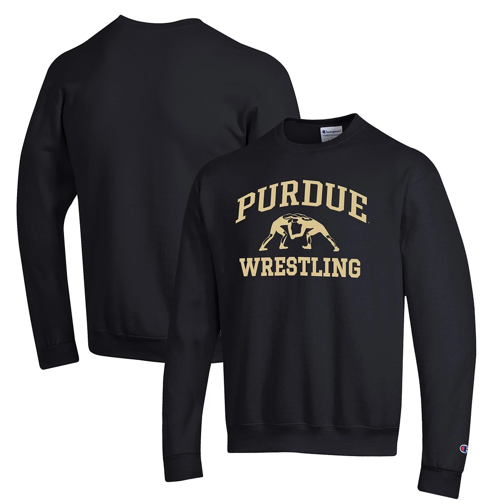 Men's Champion Purdue Boilermakers Wrestling Icon Powerblend Pullover Sweatshirt