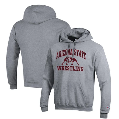 Men's Champion Gray Arizona State Sun Devils Wrestling Icon Pullover Hoodie