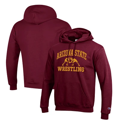 Men's Champion Maroon Arizona State Sun Devils Wrestling Icon Pullover Hoodie