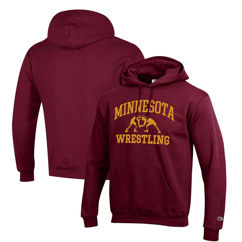 Men's Champion Maroon Minnesota Golden Gophers Wrestling Icon Pullover Hoodie