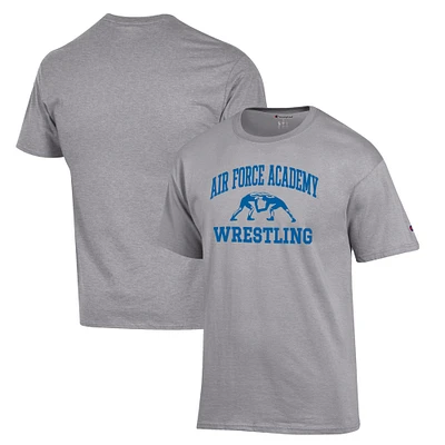 Men's Champion Gray Air Force Falcons Wrestling Icon T-Shirt